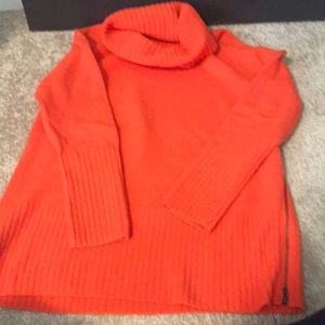 Banana Republic orange long sweater w zipper
